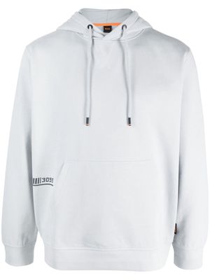 BOSS graphic-print cotton-blend hoodie - Grey