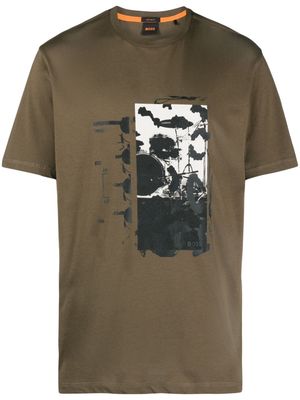BOSS graphic-print cotton T-shirt - Green