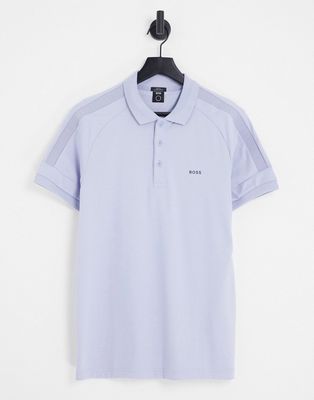 BOSS Green Paule 2 polo with sleeve taping in blue