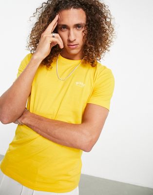 BOSS Green Tee Curved T-shirt in yellow