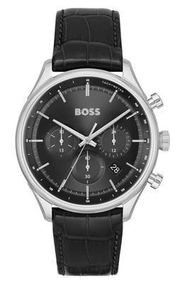 BOSS Gregor Chronograph Leather Strap Watch