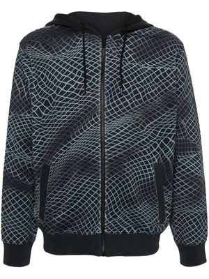 BOSS grid-pattern cotton jacket - Black