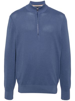 BOSS half-zip knitted jumper - Blue