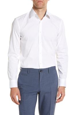 BOSS Hank Kent Slim Fit Stretch Solid Dress Shirt in White