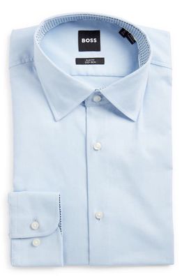 BOSS Hank Slim Fit Easy Iron Solid Stretch Dress Shirt in Light Blue