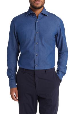 BOSS Hays Slim Fit Button-Up Shirt in Open Blue