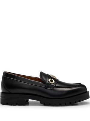 BOSS Helen 40mm eyelet-embellished loafers - Black