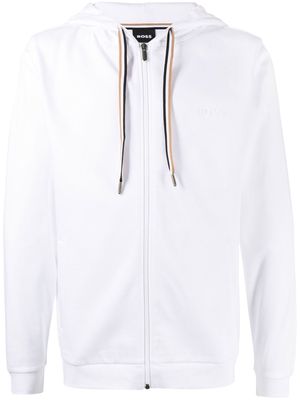 BOSS Heritage zip-up hoodie - White