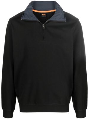 BOSS high-neck hooded sweatshirt - Black