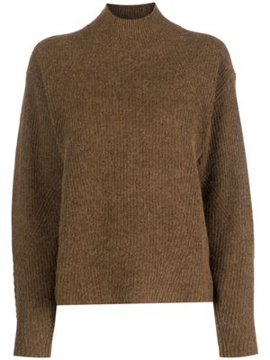 BOSS high-neck ribbed jumper - Brown