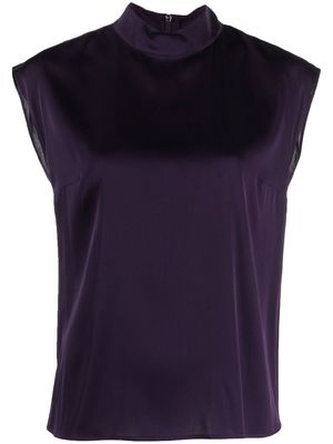 BOSS high-neck silk top - Purple