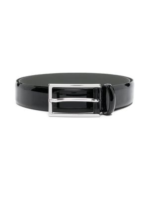 BOSS high-shine leather belt - Black