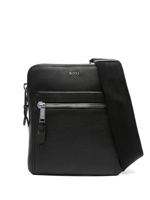BOSS Highway leather messenger bag - Black