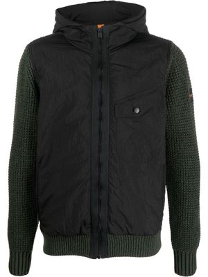 BOSS hooded contrast-panel jacket - Black