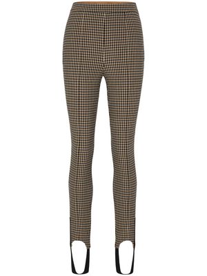 BOSS houndstooth-pattern stirrup trousers - Brown