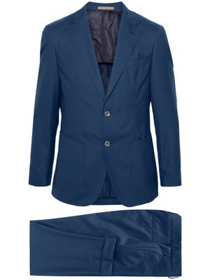 BOSS houndstooth-pattern wool-blend suit - Blue