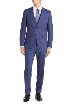 BOSS Huge Virgin Wool Blend 3-Piece Suit in Bright Blue