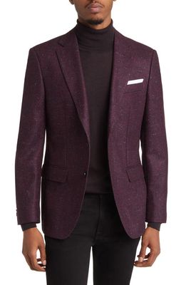 BOSS Hutson Wool & Silk Tweed Sport Coat in Dark Red