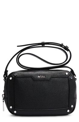 BOSS Ivy Leather Crossbody Bag in Black