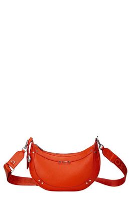 BOSS Ivy Leather Hobo Bag in Bright Orange