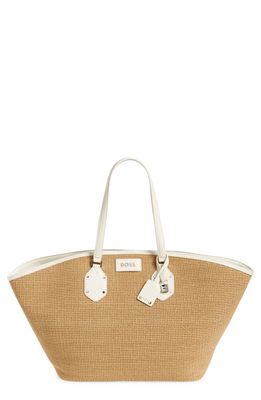 BOSS Ivy Tote in Beige/White