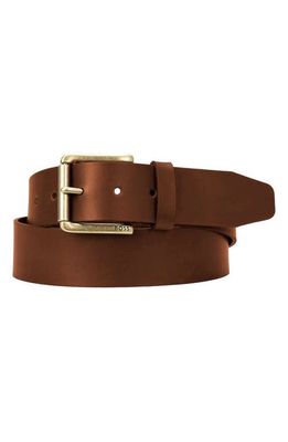 BOSS Jabel Leather Belt in Medium Brown