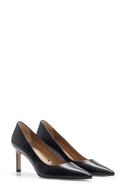 BOSS Janet Pointed Toe Pump in Black Leather