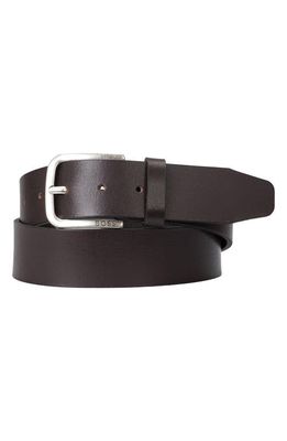 BOSS Janni Leather Belt in Dark Brown