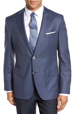 BOSS 'Janson' Trim Fit Wool Blazer in Medium Blue