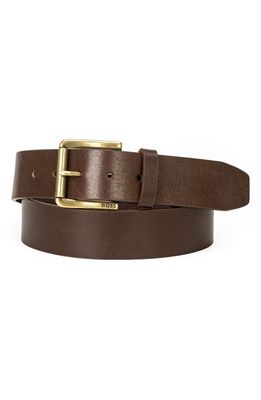 BOSS Joris Leather Belt in Dark Brown