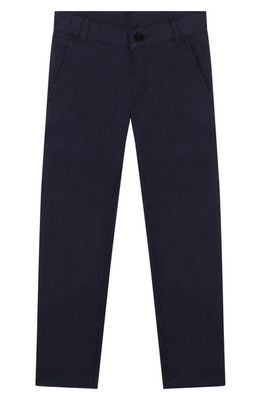 BOSS Kids' Stretch Cotton Pants in 849-Navy