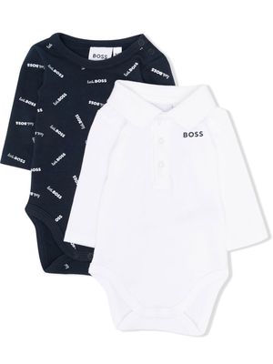 BOSS Kidswear all-over logo print romper - Blue