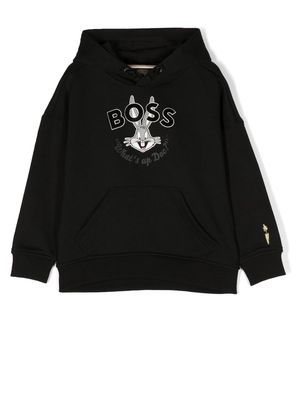 BOSS Kidswear Bugs Bunny logo-print hoodie - Black