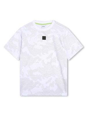 BOSS Kidswear camouflage-print cotton T-shirt - White