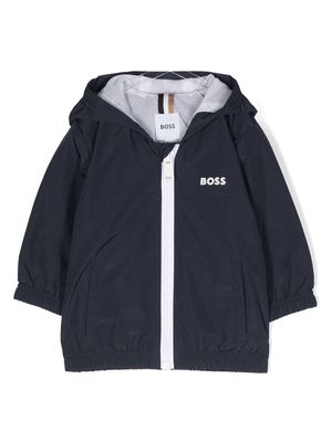 BOSS Kidswear chest logo-print hooded jacket - Blue