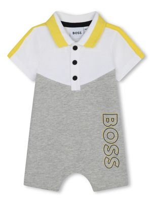 BOSS Kidswear colour-block cotton romper - Grey