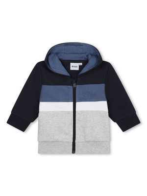 BOSS Kidswear colour-block hooded cardigan - Grey