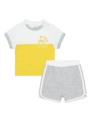 BOSS Kidswear colour-block organic cotton T-shirt set - Yellow