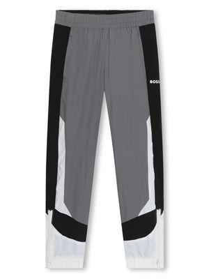 BOSS Kidswear colour-block panelled track pants - Grey