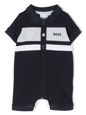 BOSS Kidswear colour-block polo romper - Blue