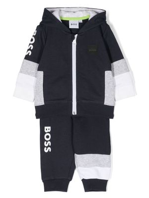 BOSS Kidswear colour-block tracksuit set - Blue