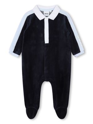 BOSS Kidswear colour-block velvet pajamas - Blue