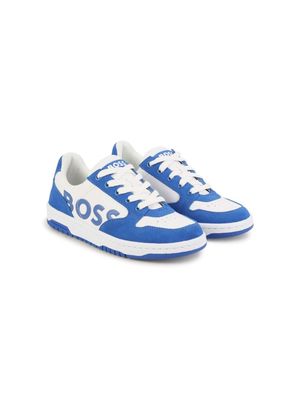 BOSS Kidswear contrasting logo-print sneakers - Blue