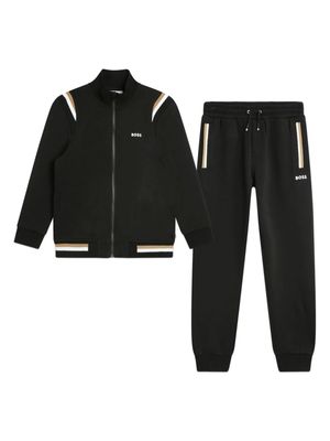 BOSS Kidswear cotton-blend tracksuit set - Black