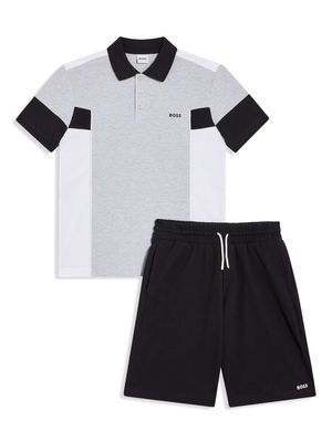 BOSS Kidswear cotton T-shirt and shorts set - Grey
