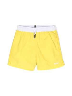 BOSS Kidswear drawstring swim shorts - Yellow