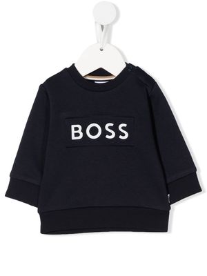 BOSS Kidswear embossed logo jumper - Blue