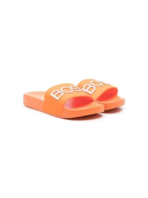 BOSS Kidswear embossed-logo sliders - Orange