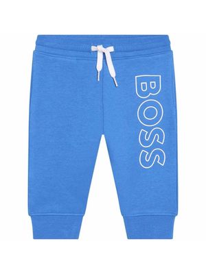 BOSS Kidswear embossed-logo trousears - Blue