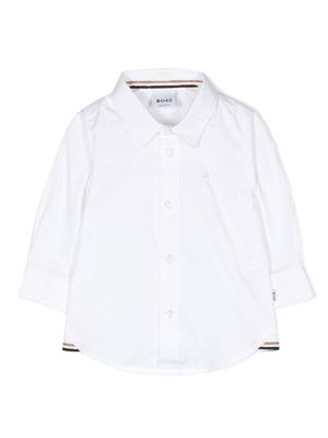 BOSS Kidswear embroidered-logo cotton shirt - White